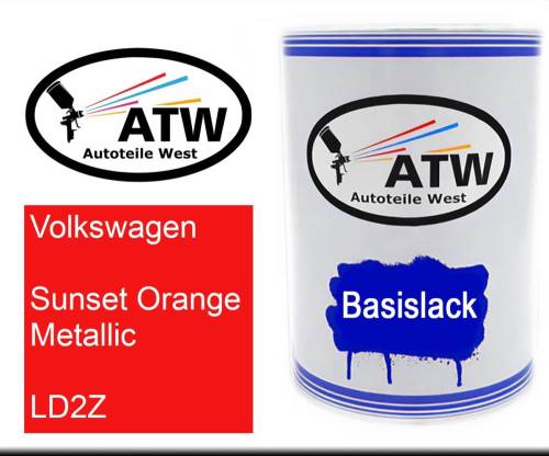 Volkswagen, Sunset Orange Metallic, LD2Z: 500ml Lackdose, von ATW Autoteile West.